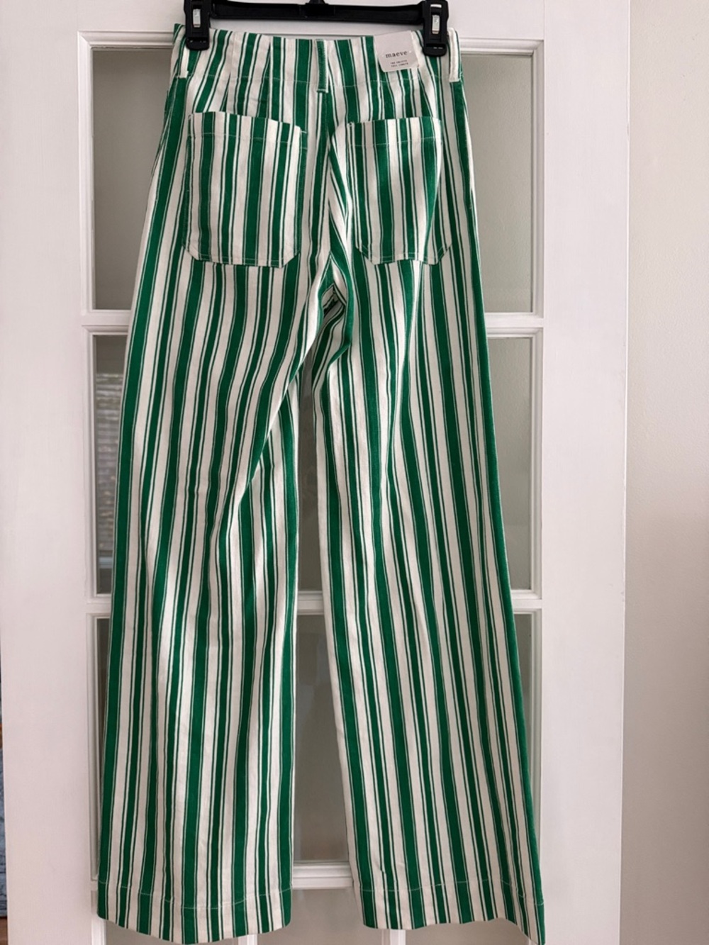 Maeve Colette Green and White Striped High-Waist Pants -NWT - Picture 5 of 9